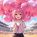 風船バトンリレーの第一走者の人は風船取りに来てね♡ 7枚目