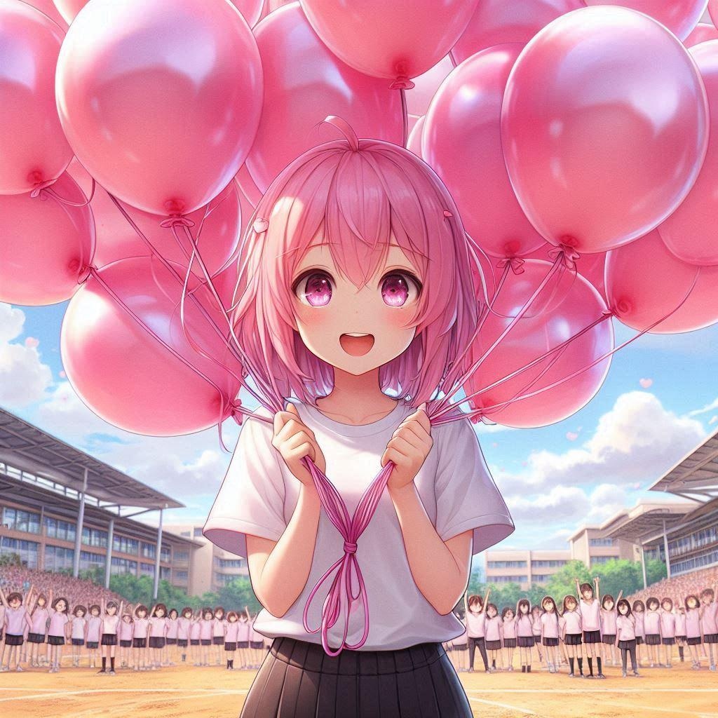 風船バトンリレーの第一走者の人は風船取りに来てね♡