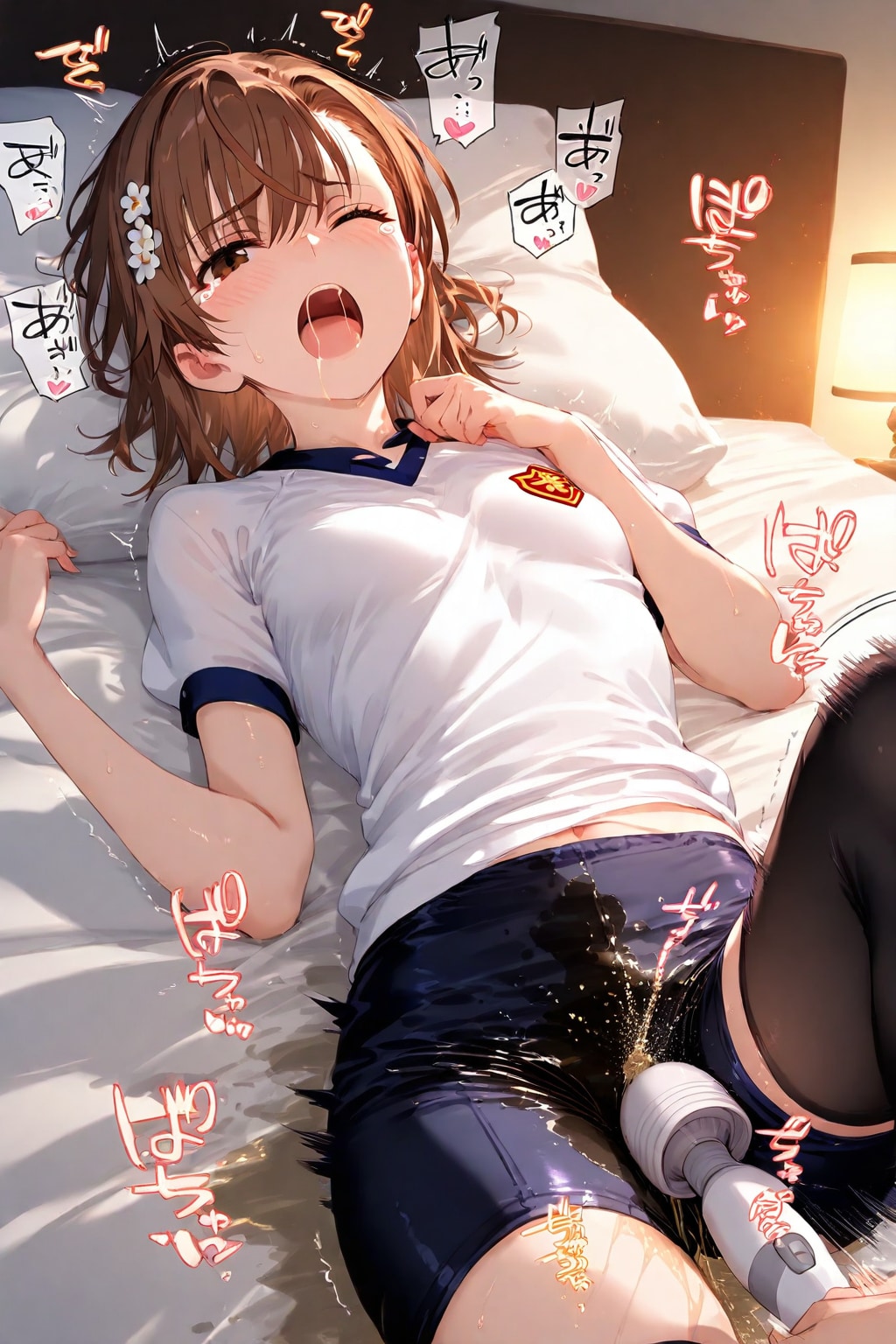 体操着で電マ