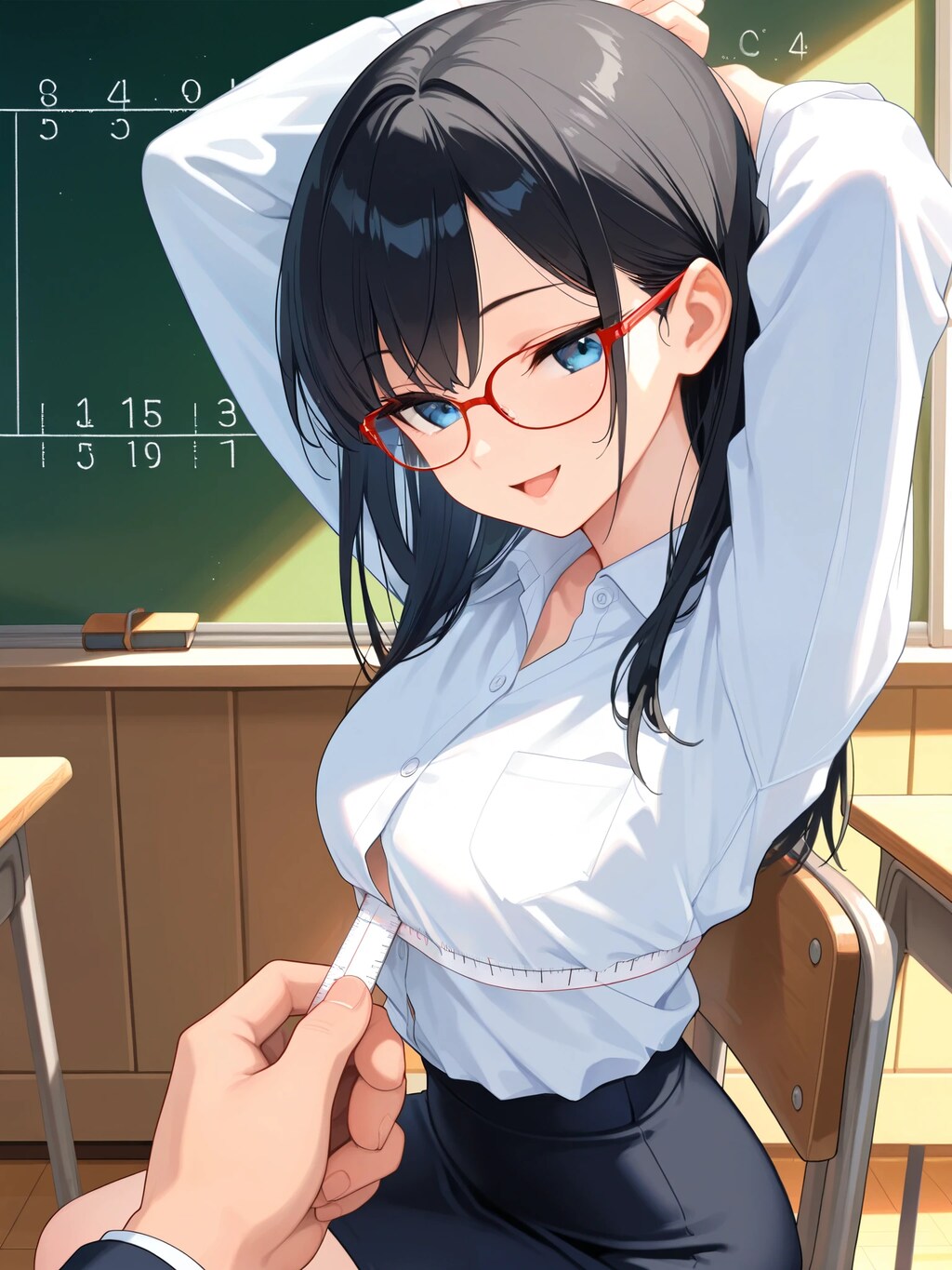 「それでは奥行きを測ってみましょう」