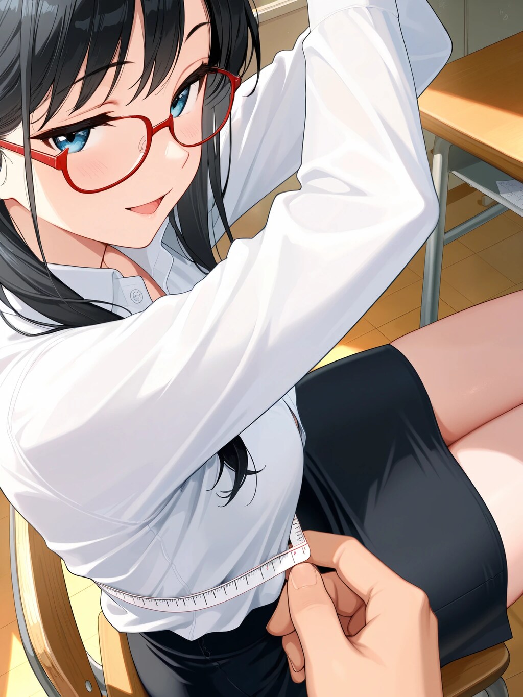 「それでは奥行きを測ってみましょう」