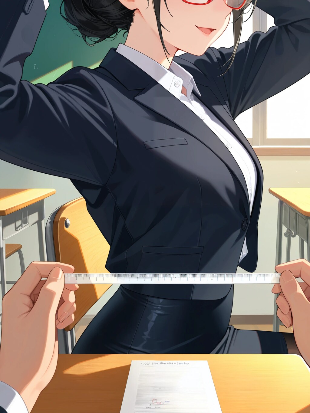 「それでは奥行きを測ってみましょう」