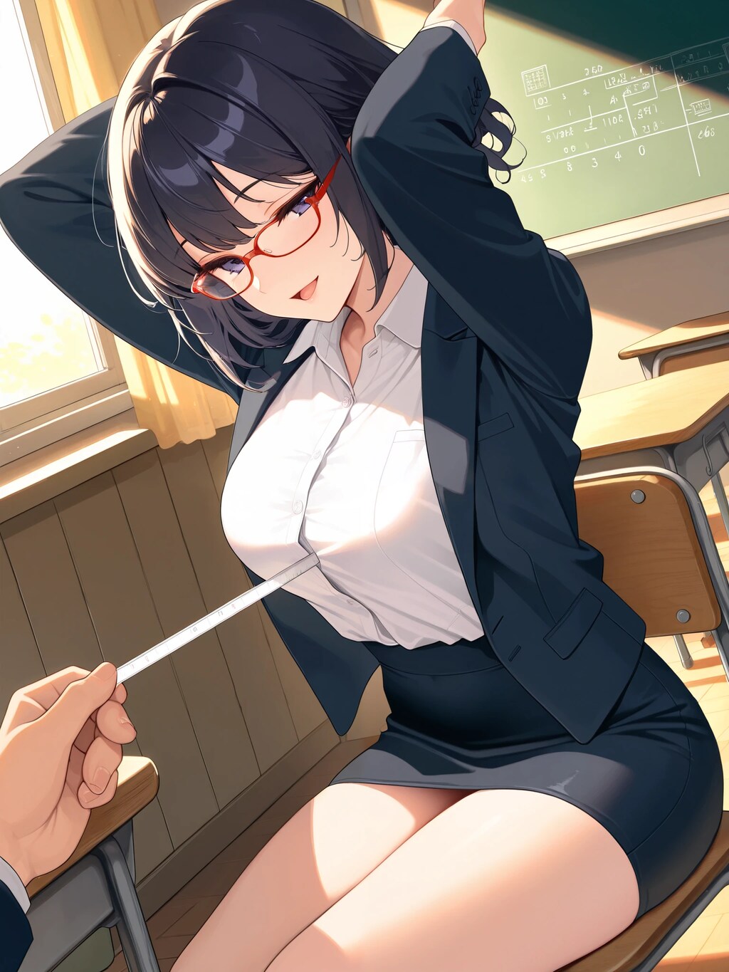「それでは奥行きを測ってみましょう」
