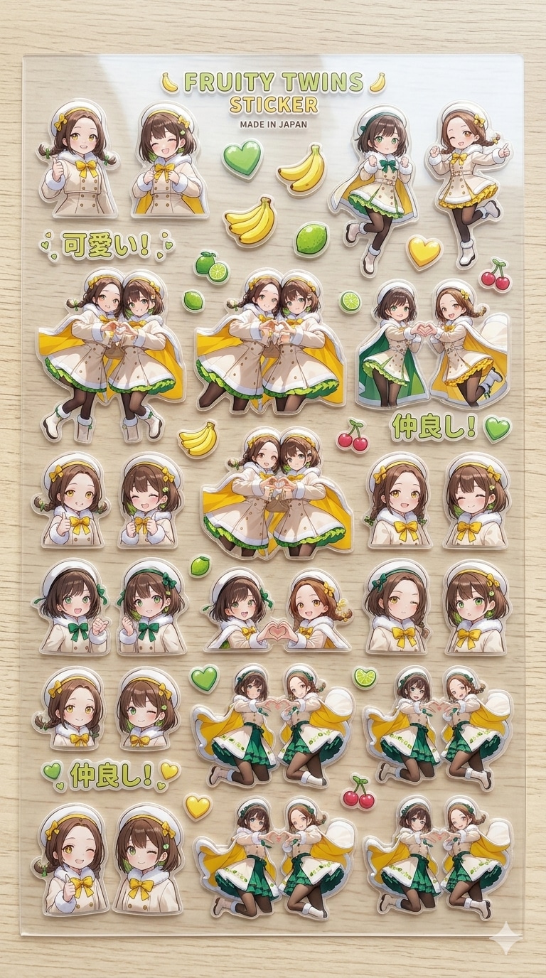 🥝＆🍌娘シール | の人気AIイラスト・グラビア
