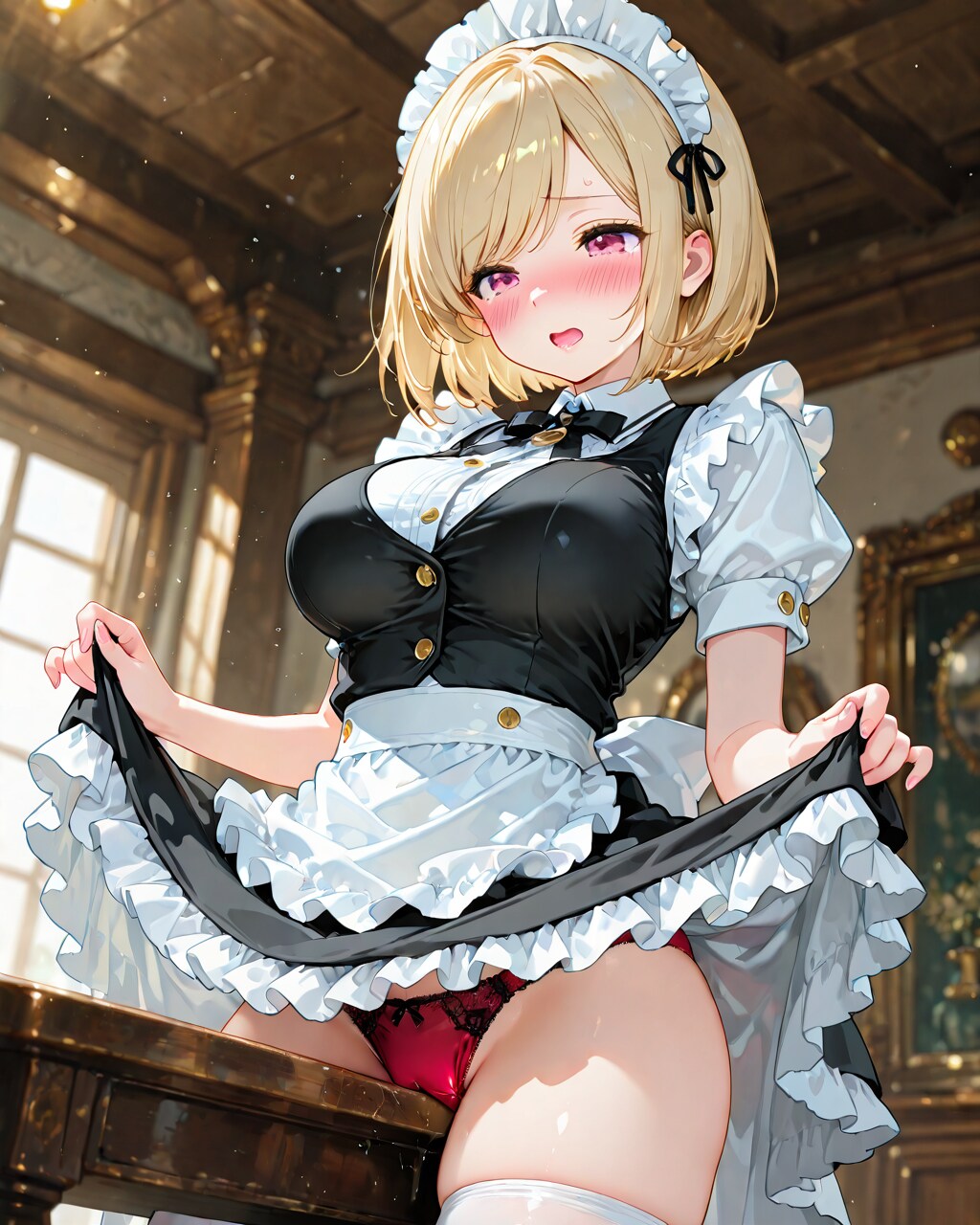 お嬢様の机を借りて