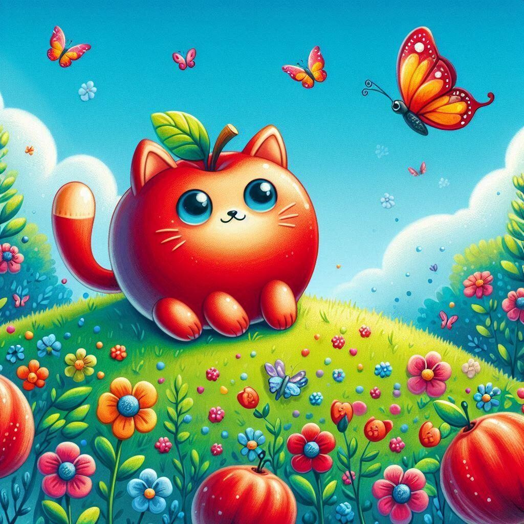 12月12日はリンゴ猫の日-Dalle編