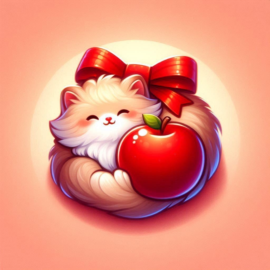 12月12日はリンゴ猫の日-Dalle編