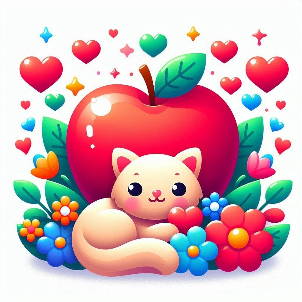 12月12日はリンゴ猫の日-Dalle編