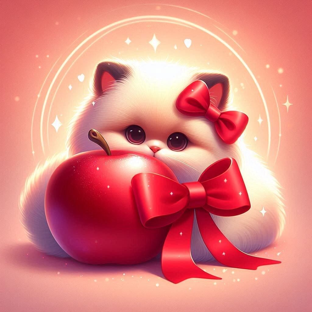 12月12日はリンゴ猫の日-Dalle編