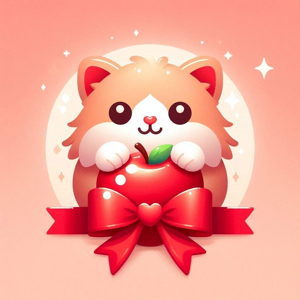 12月12日はリンゴ猫の日-Dalle編