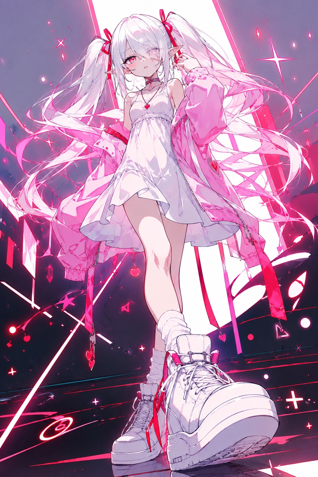 ほいさんのプロンプトの紫月さんとシロネさん