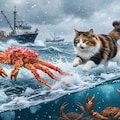 ベーリング海をはしるんだな🦀💨🐱💨🌊 4枚目