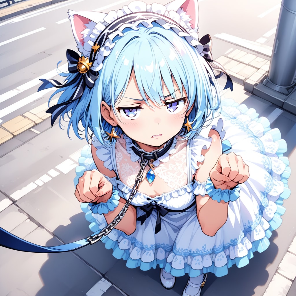 呆れた顔をしつつもお散歩プレイに付き合ってくれるLARIMARちゃん