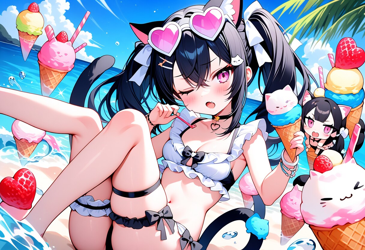 アイスクリーム屋の看板猫耳娘