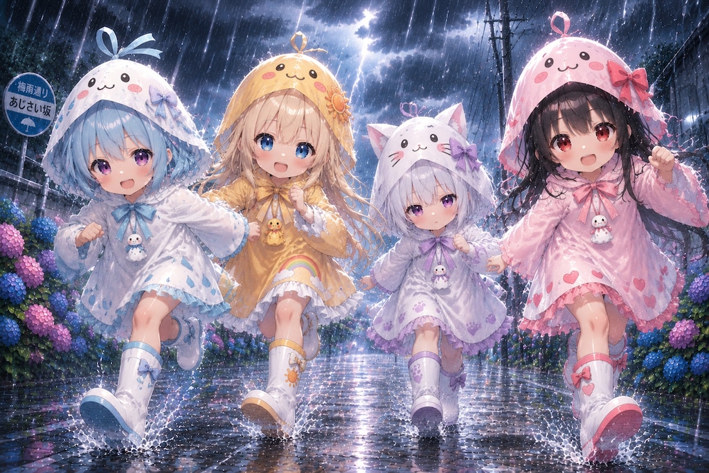 みんなでてるてる坊主走りだ！☔️