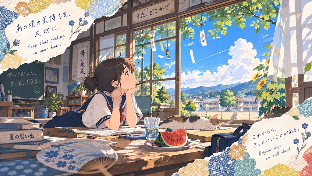 Summer Memories, Blue Tomorrow  Keep that feeling in your heart.  In a classroom filled with summer