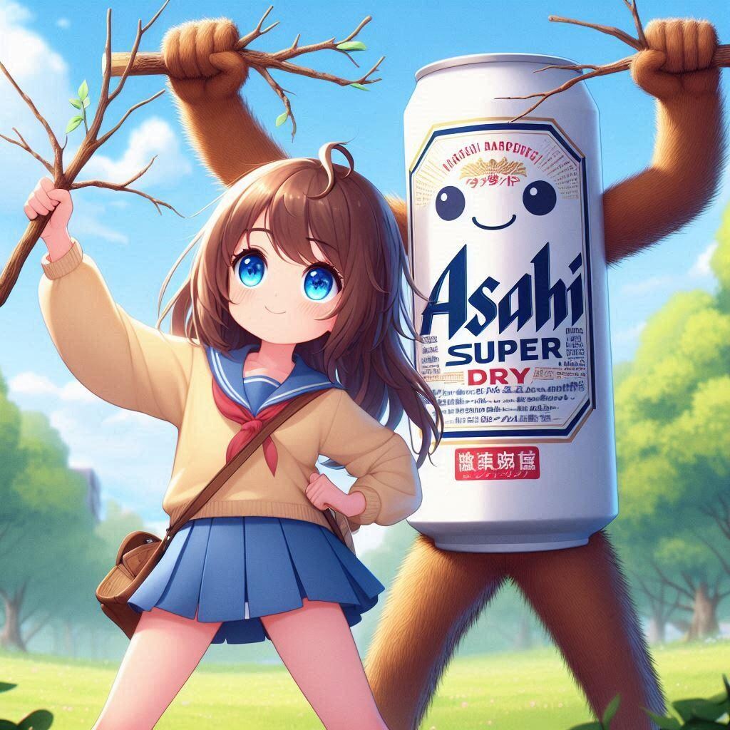 木の枝でチャンバラをしている小さな女の子