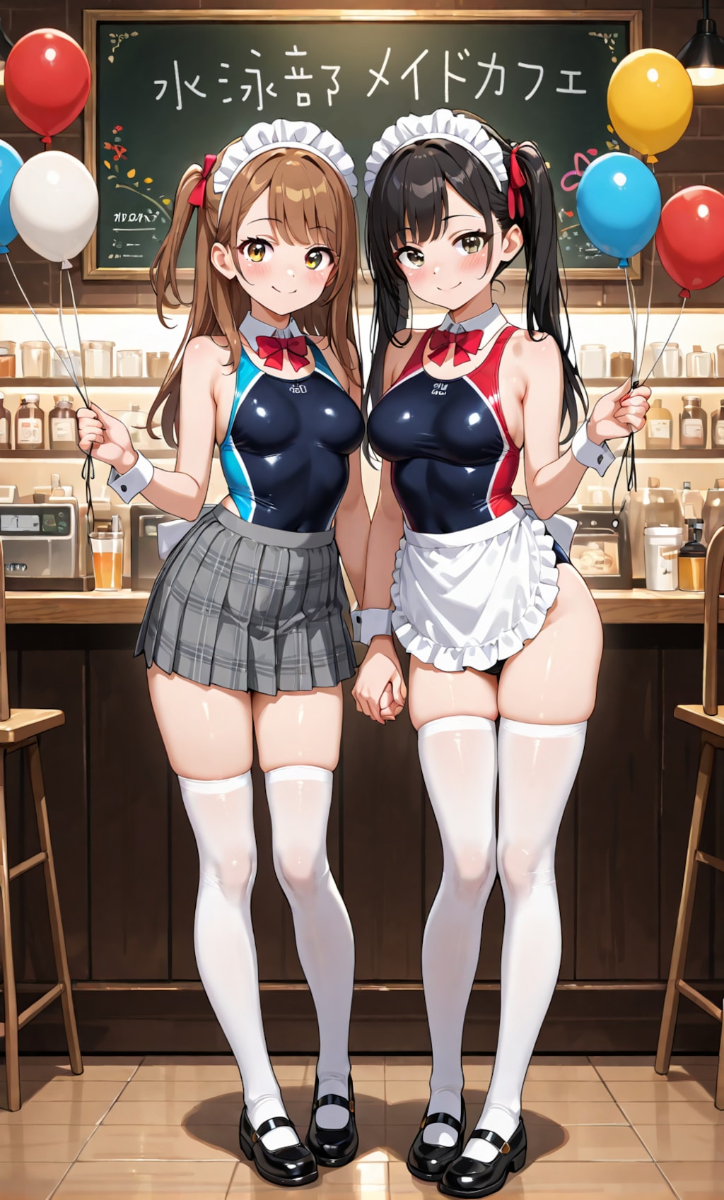 【学園祭】 女子水泳部のメイドカフェ