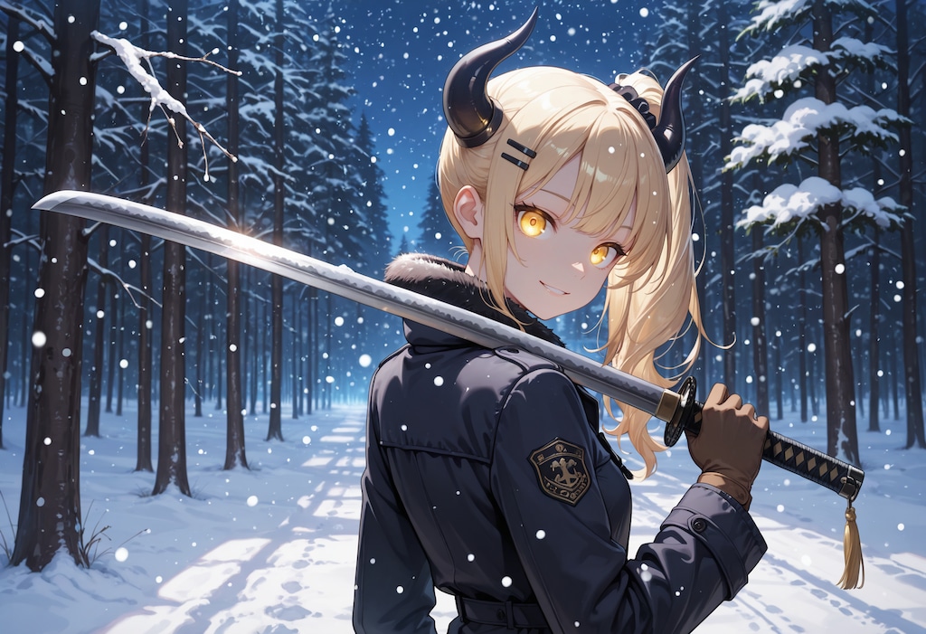 雪の夜と女鬼高生さん