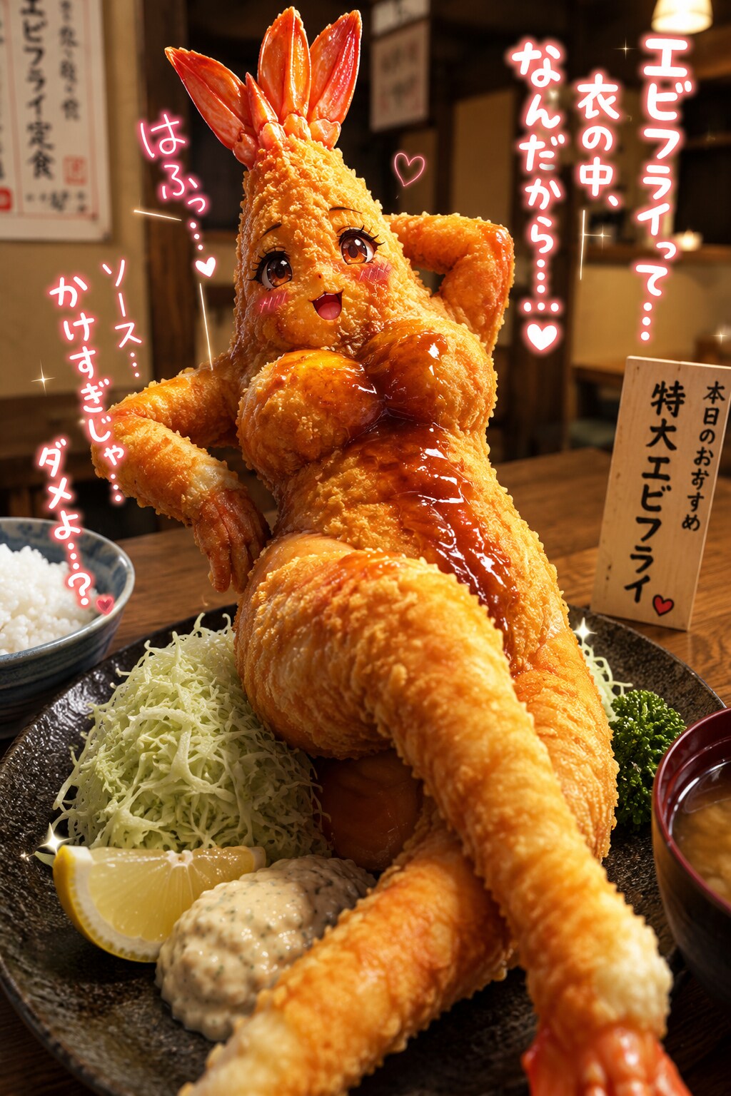 【没】ChatGPTに「ちちぷいで一番ウケるエビフライ作って」って頼んだ結果。