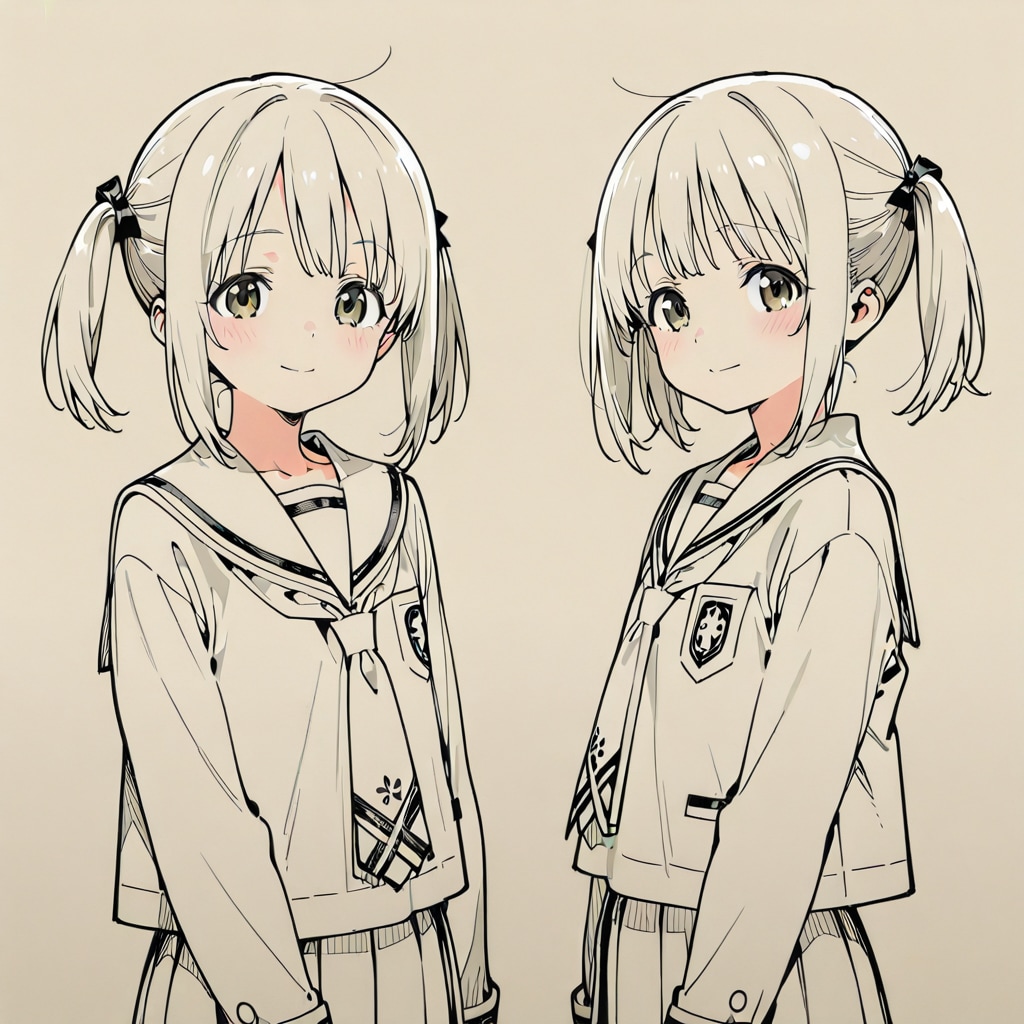 下書きの女の子