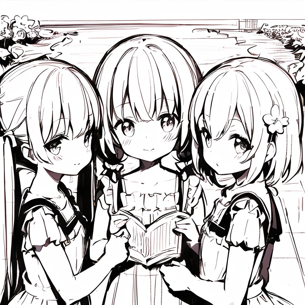 振り向く幼女のラフ画