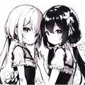 振り向く幼女のラフ画 5枚目