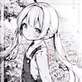 振り向く幼女のラフ画 2枚目