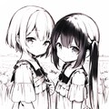 振り向く幼女のラフ画 4枚目