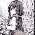 振り向く幼女のラフ画 3枚目