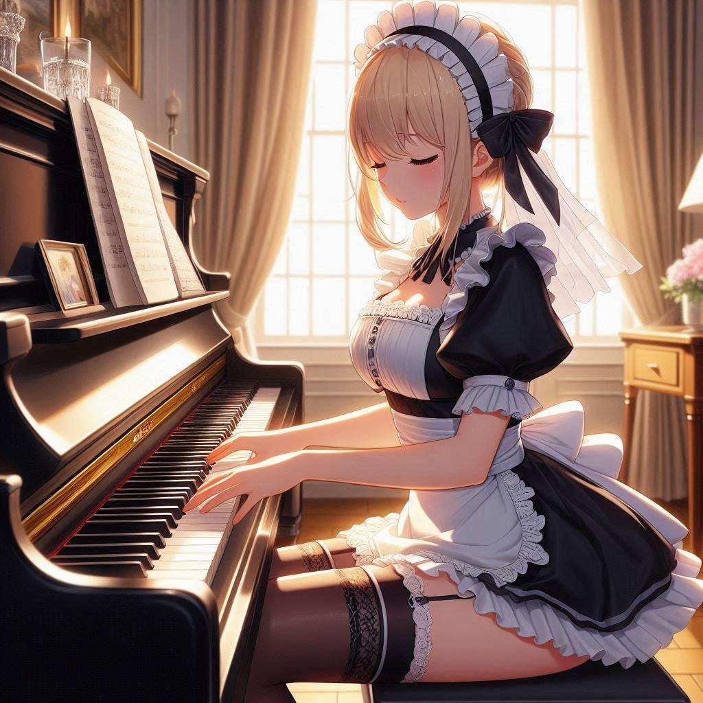 ピアノ弾くメイドさん