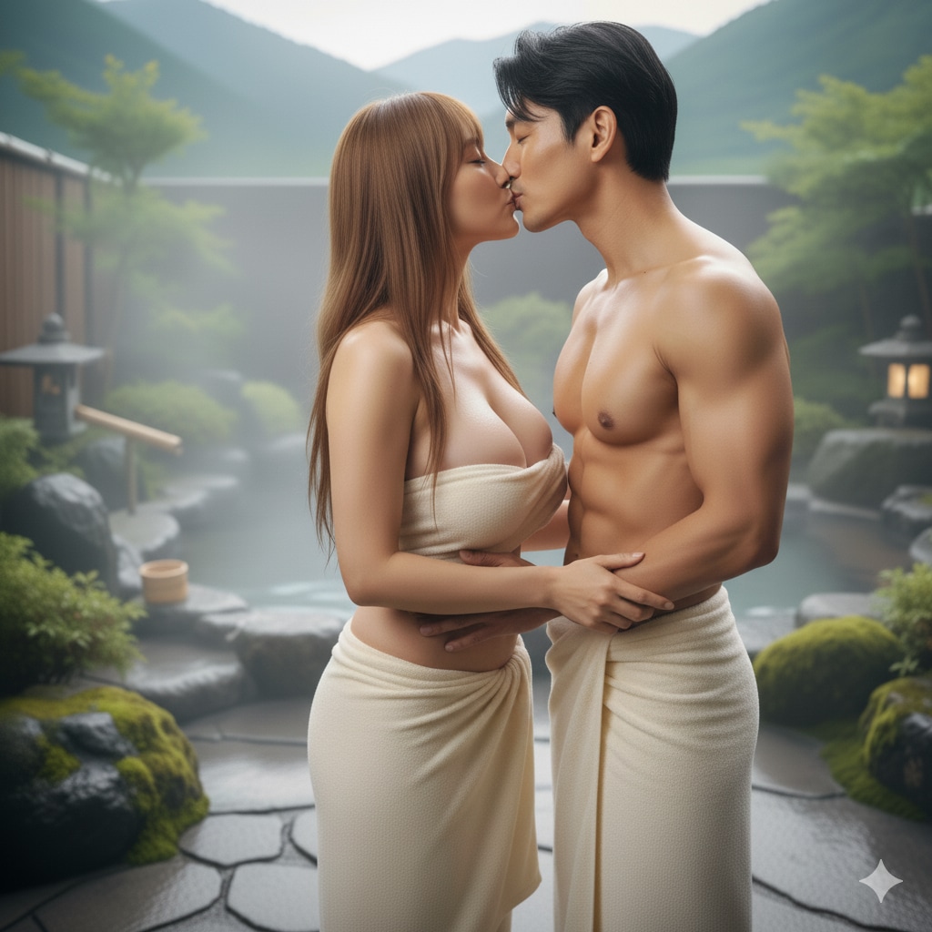 温泉旅館でイチャイチャカップル①