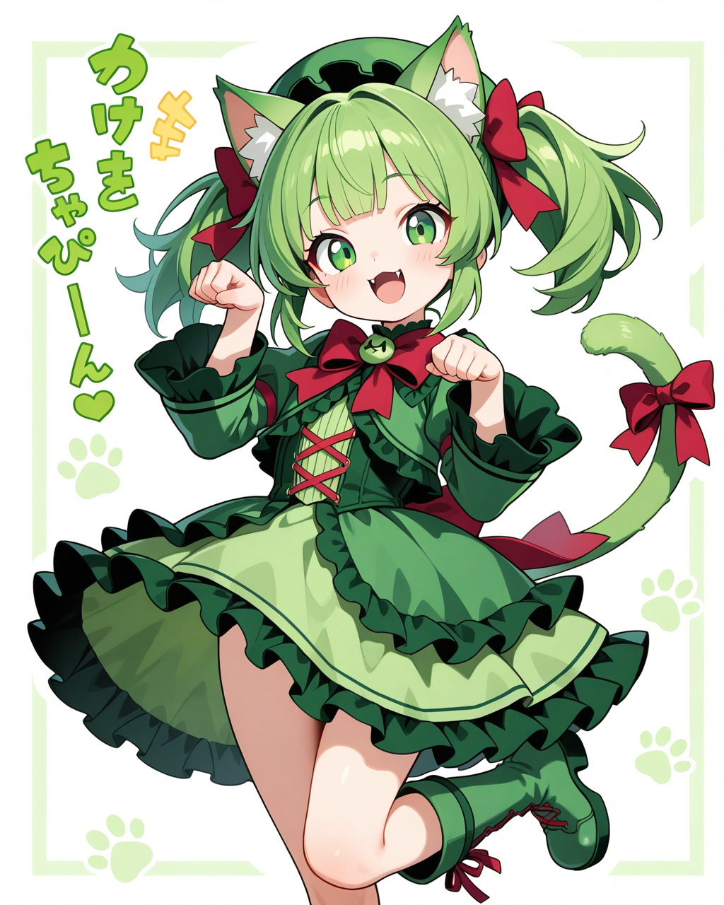 吾輩はみどりねこである。にゃまえはまだにゃい！！