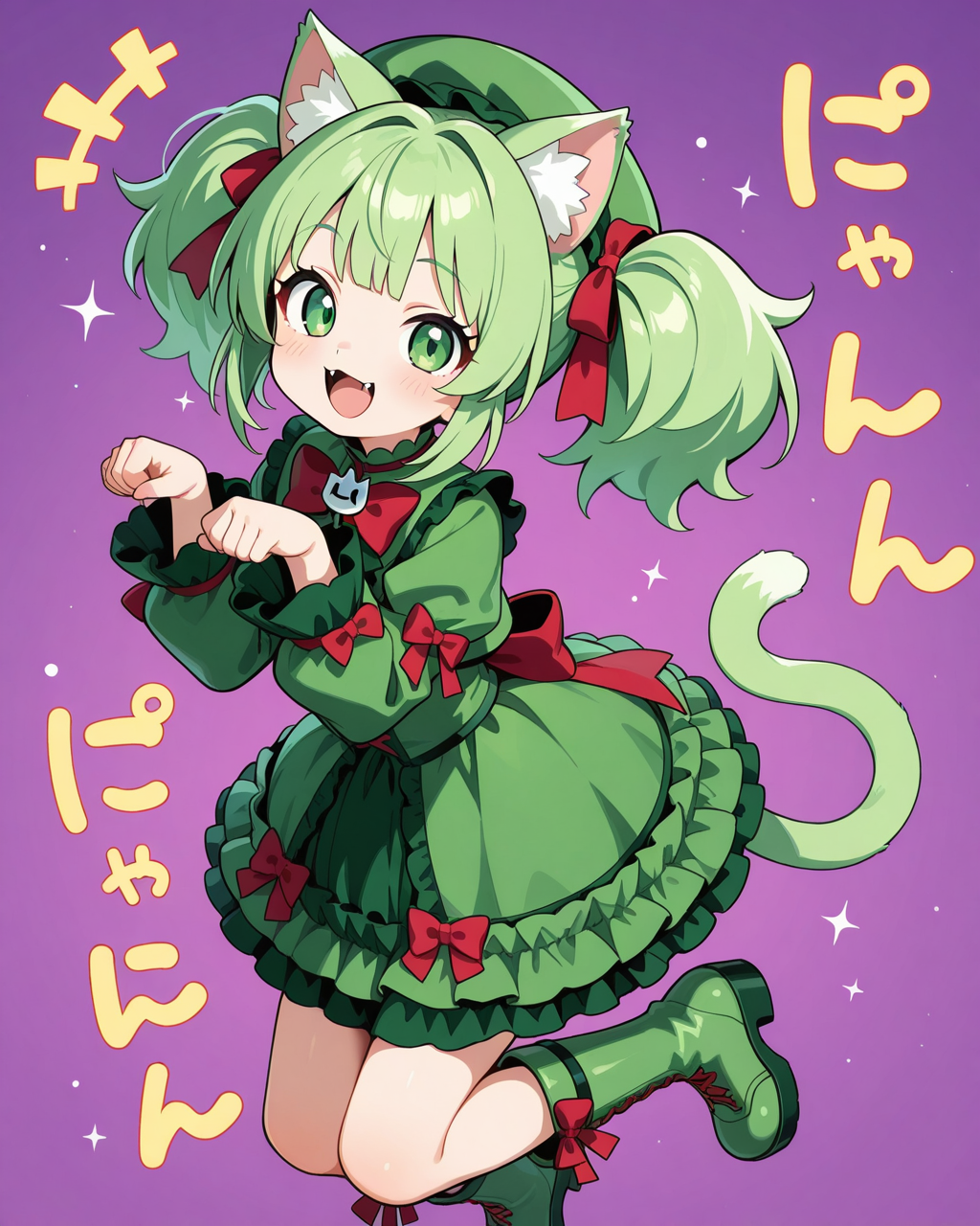 吾輩はみどりねこである。にゃまえはまだにゃい！！