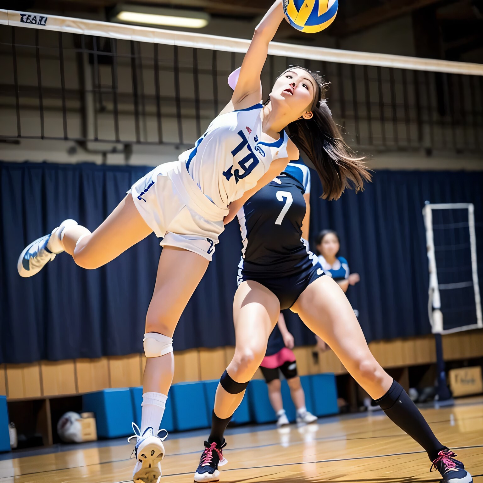 黒髪ロングでユニフォームの美女９１ | の人気AIイラスト・グラビア