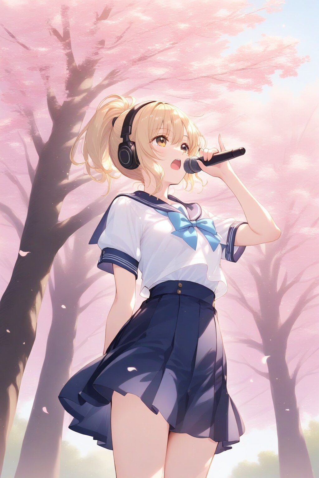 歌えよ‼️桜花の下で | の人気AIイラスト・グラビア