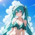 ミク➡　えっ⁉　私の夏の思い出⁉　え～とね　ん～と 3枚目