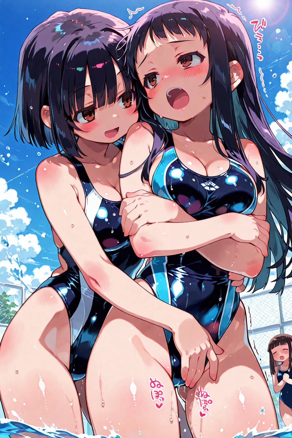 （昨日の絵柄違い♪）女の子同士なら許される？百合っ娘ちゃんの過剰？スキンシップ②