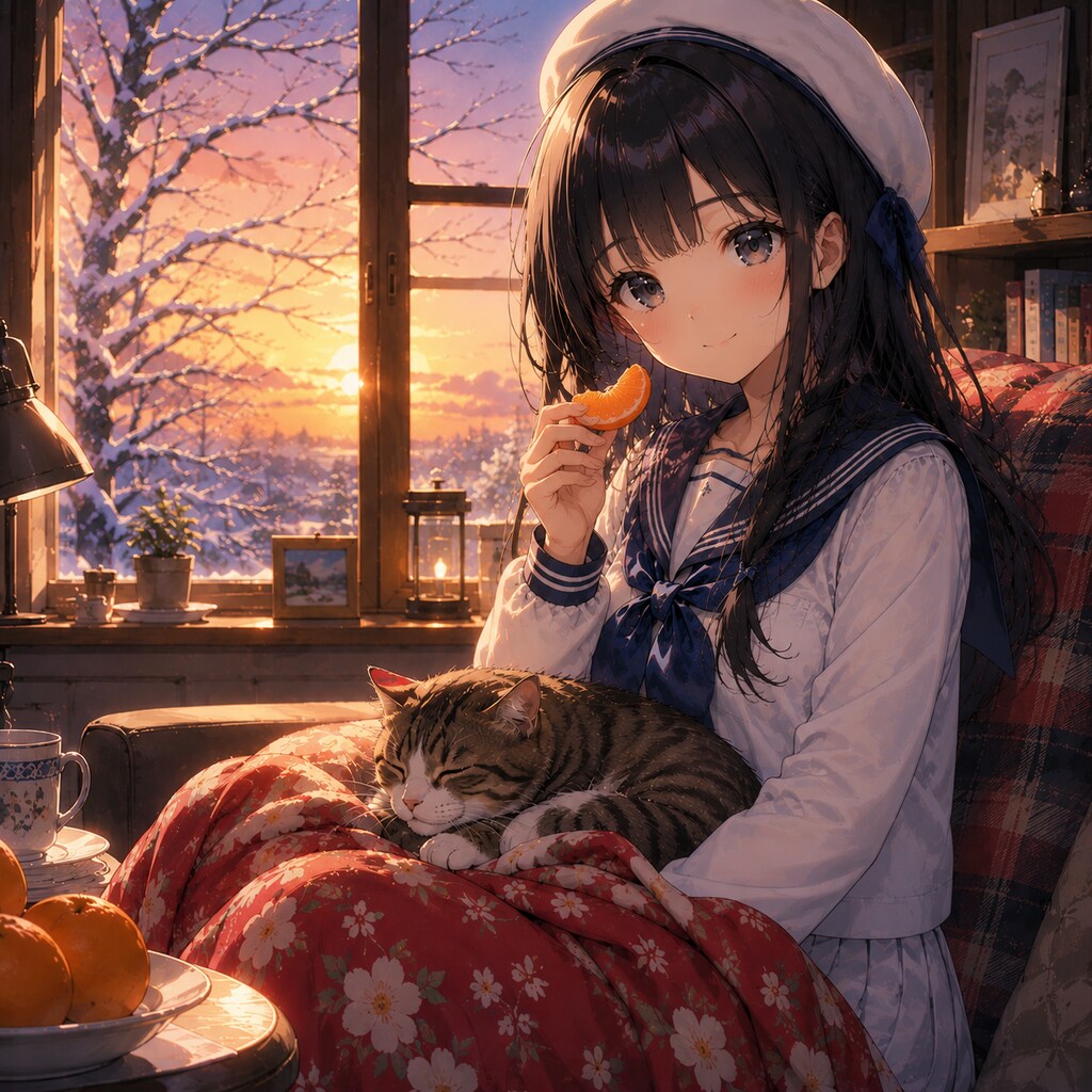 こたつと少女