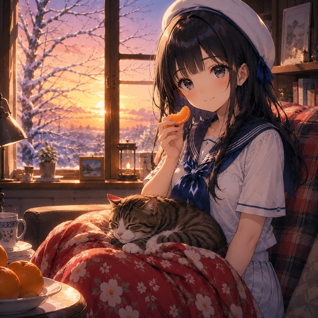 こたつと少女