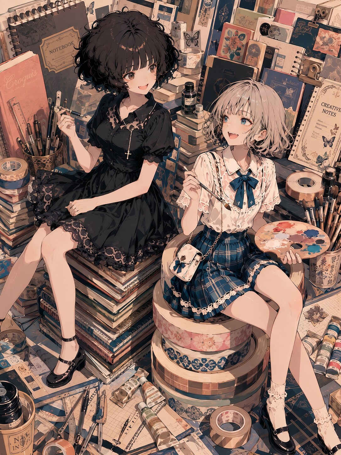 文具女子達🎨✨ | の人気AIイラスト・グラビア