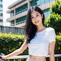 汗かいちゃった💚（自転車女子Part4） 3枚目