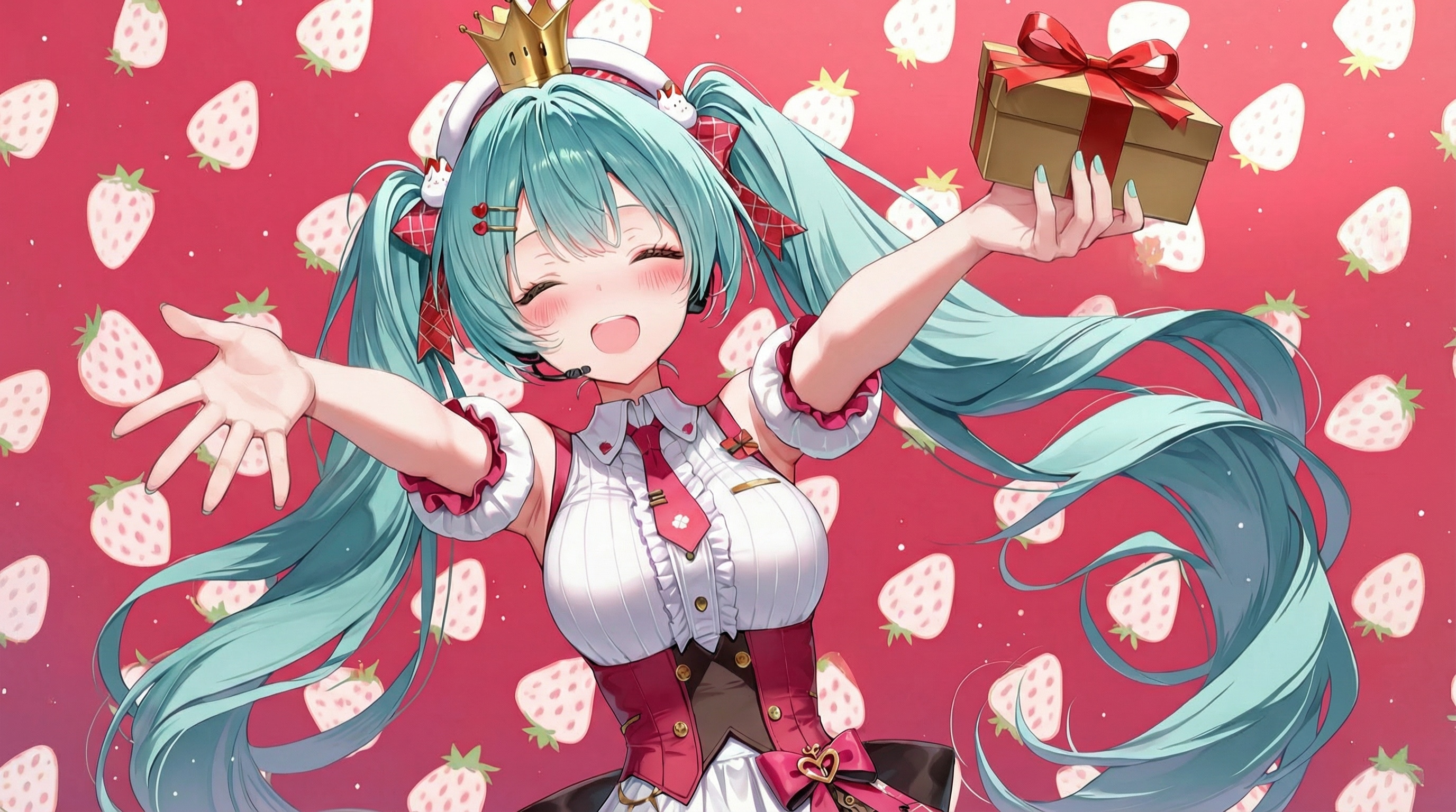 ストロベリー色に色づいた 私の頬見つめないでよ | の人気AIイラスト・グラビア