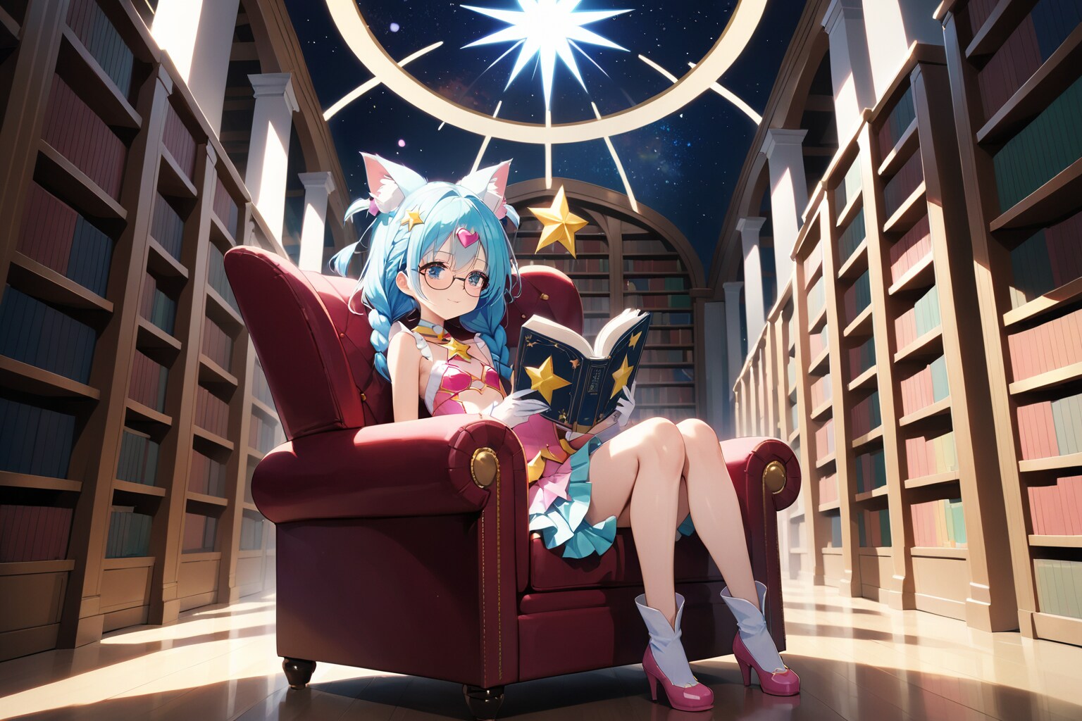 ねこ耳メガネな魔法少女 | の人気AIイラスト・グラビア