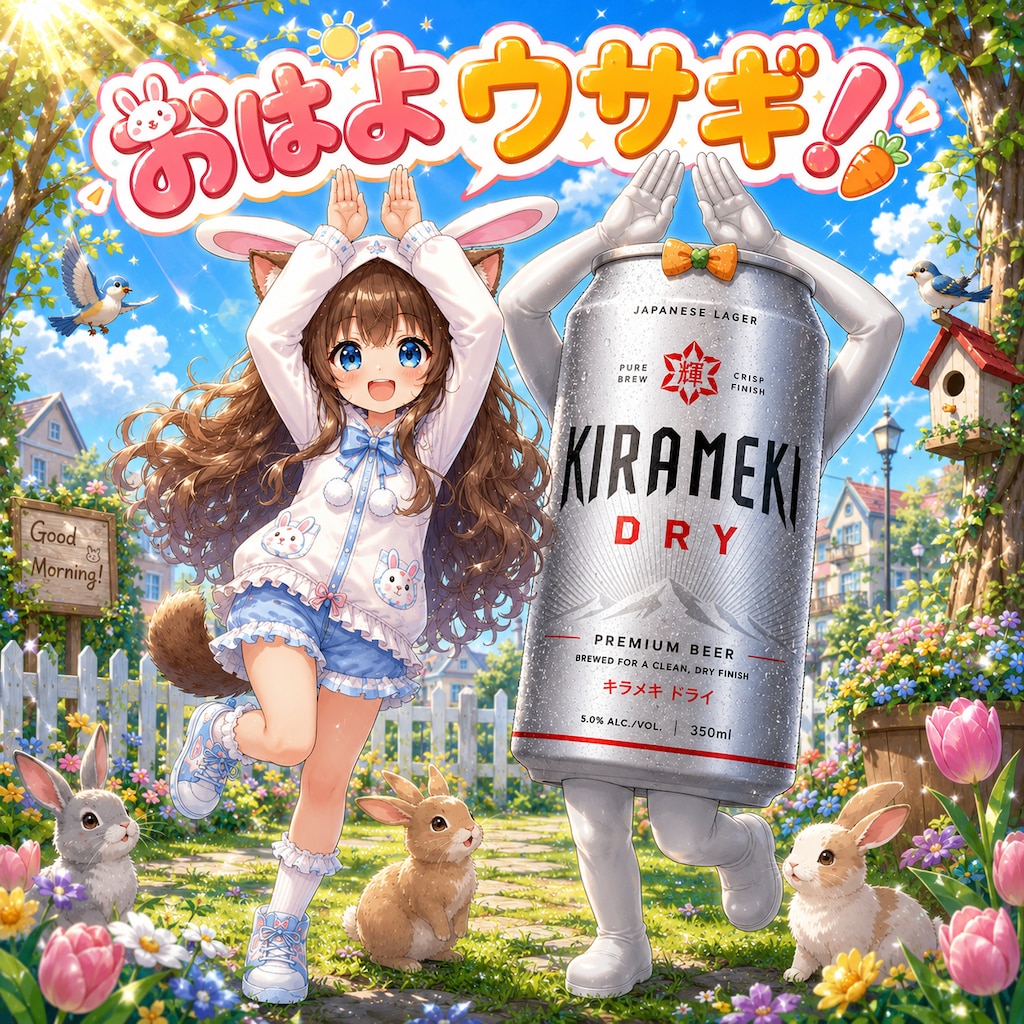 おはよウサギな小さな女の子