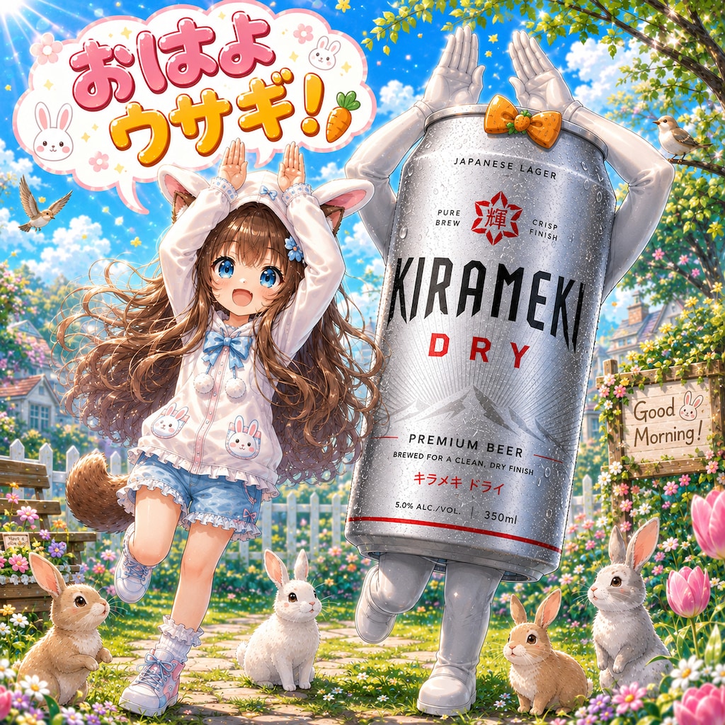 おはよウサギな小さな女の子