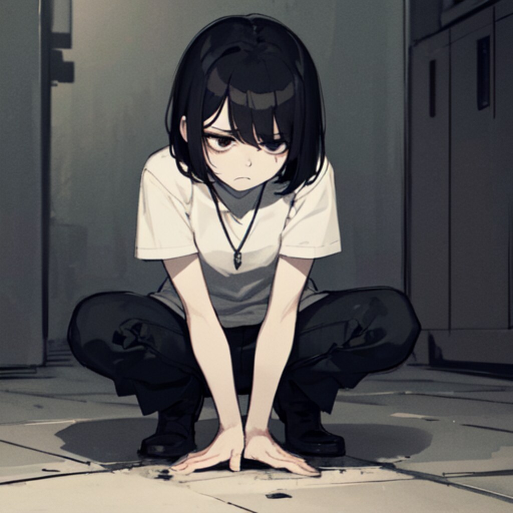 不貞腐れている男の子