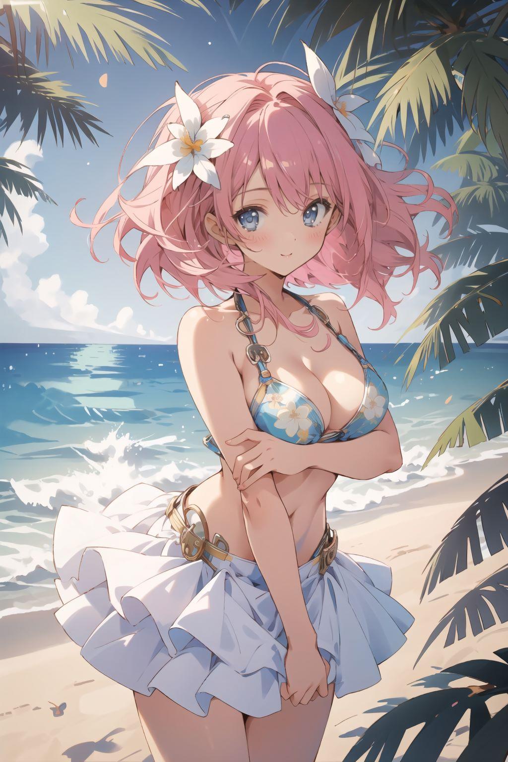 ビーチの素敵な少女