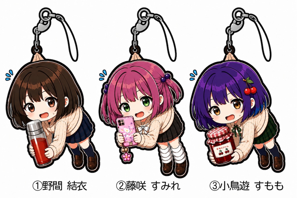 さぼ高女子　ラバーストラップ風①