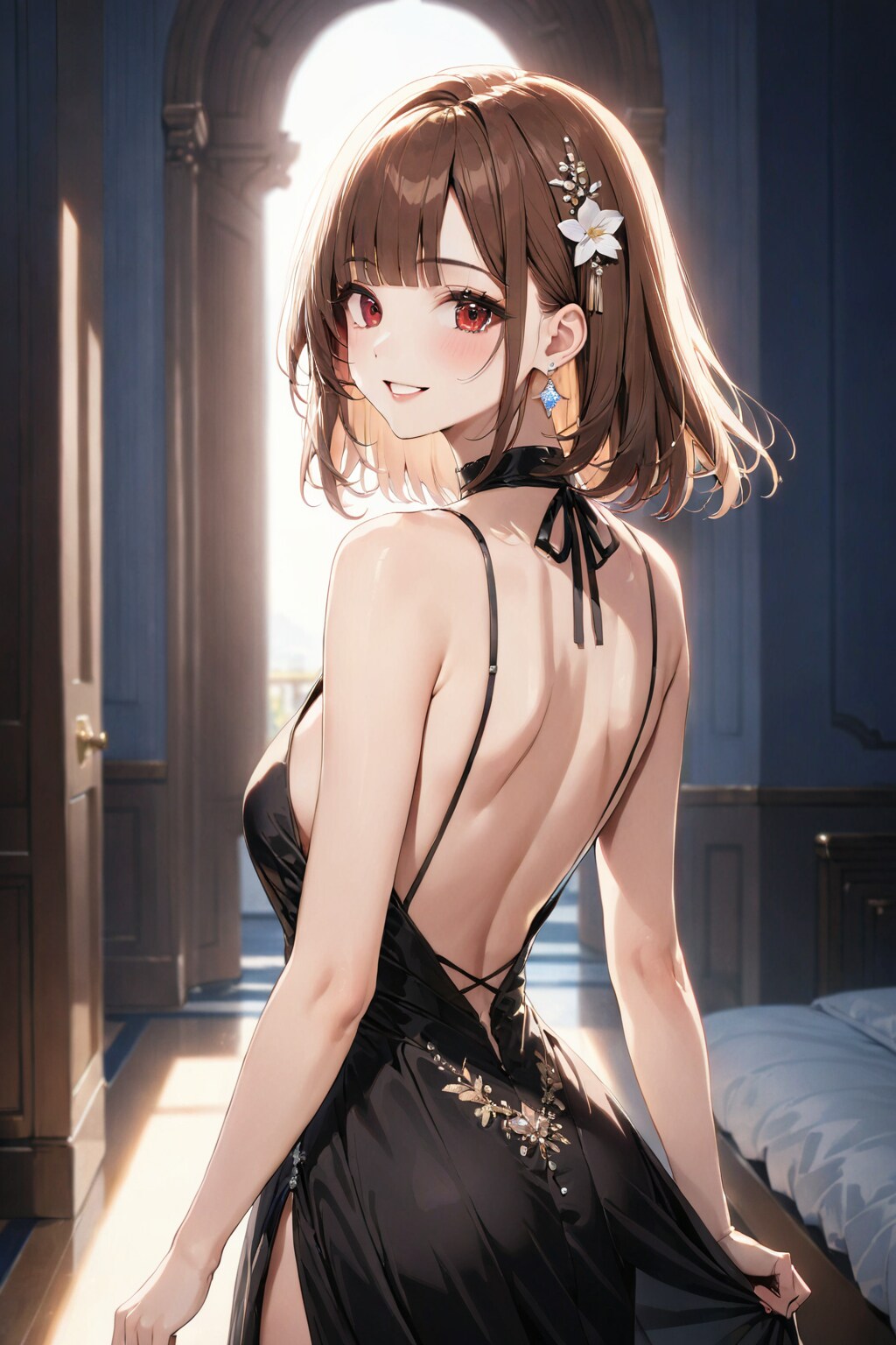 Satin Backless Dress